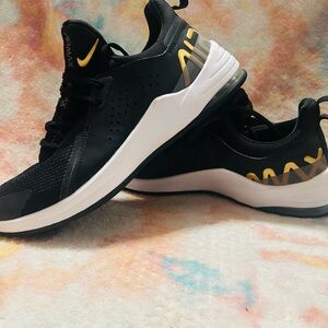 Nike Black and Gold Air Max Shoes